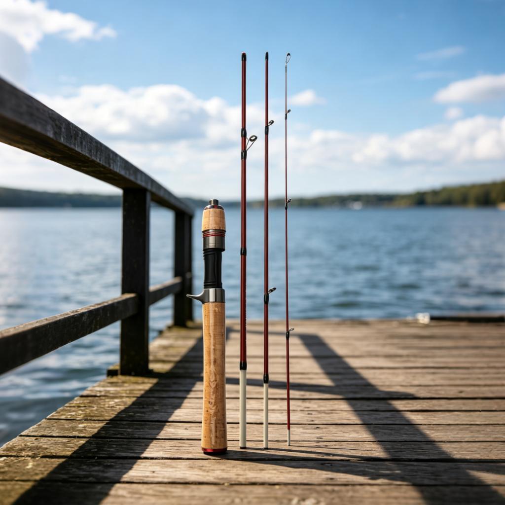 Fishing Rod for Lures, 4 Section Composite Travel Stream Anglers