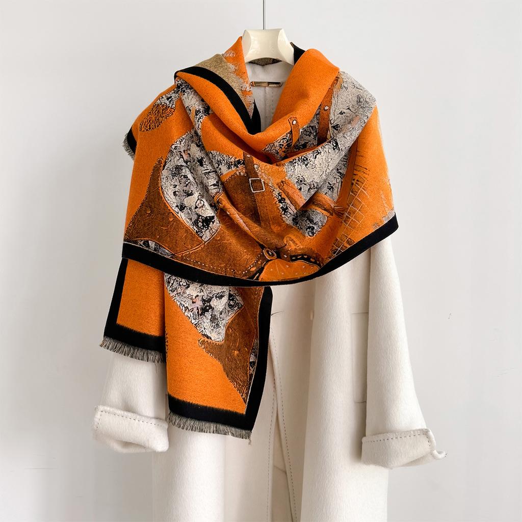 Winter Thickened Warm Shawl Cashmere And Versatile Variety Of Windproof And Cold-Proof Scarf Neck Protection Scarves