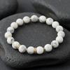 Elegant Semi-Precious Stone Beaded Bracelet - Light Luxury, High-End, Versatile Elastic Round Beads for Couples
