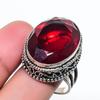 Natural Garnet Gemstone Handmade 925 Sterling Silver Jewelry Ring Size 10 AR-17145