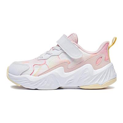 Li Ning Kids Night Elf 3.0 Luminous Comfortable Shock Absorption Low Top Running Shoes Kids Running Shoes Peach Pink Orange YKNT088-6
