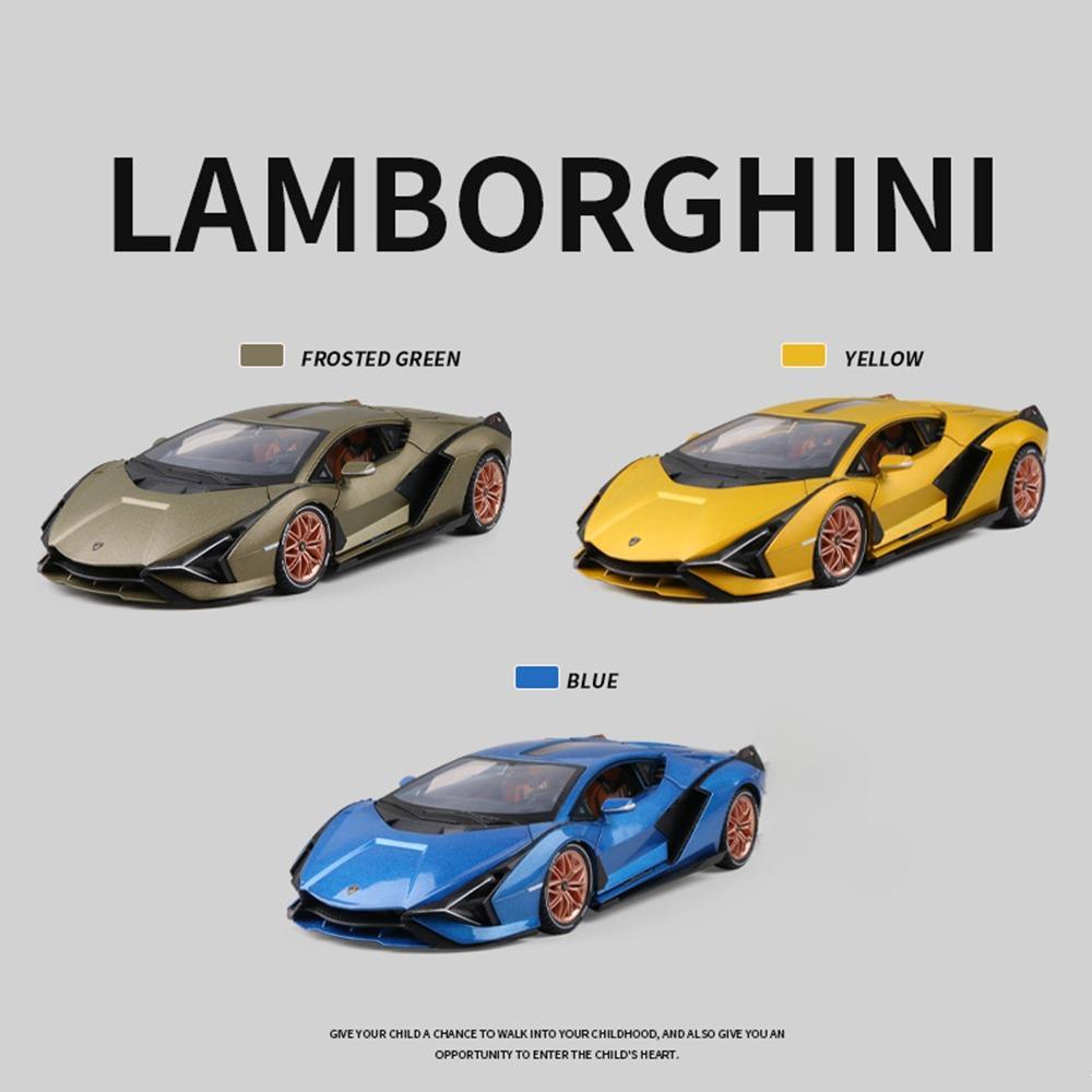 1/18 Lambor Car Model Alloy Diecast Boys Toy SIAN FKP37 Supercar High Simulation 4 Door Opened with Light Collections Kids Toy