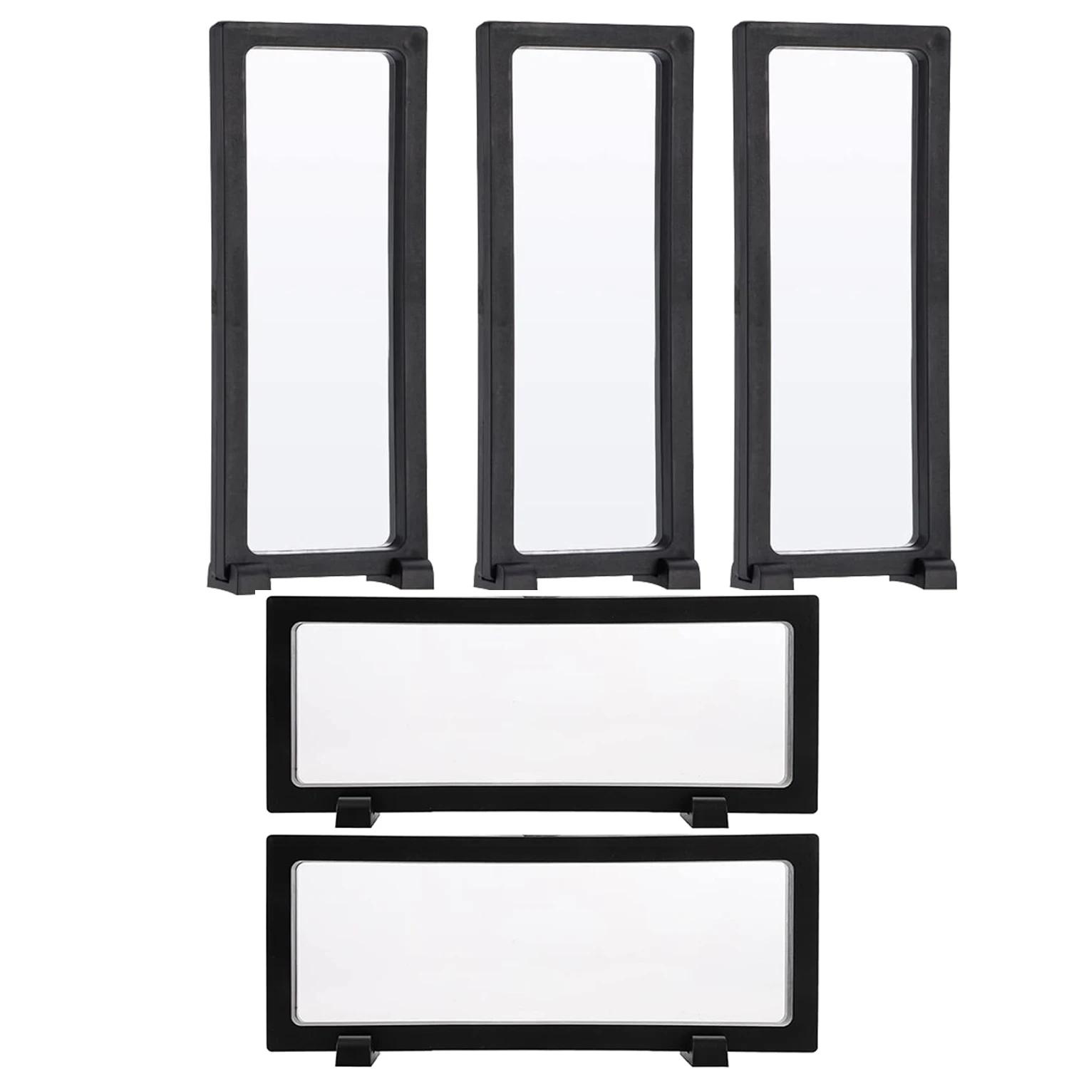 

A Top Quality 5Set 3D Rectangle Floating Frame with Base Display Frame Elastic Telescopic Storage Box for Earrings Rings Brooche