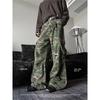 American retro men's and women's tooling camouflage pants hip-hop street big pockets washed ripped casual versatile pants