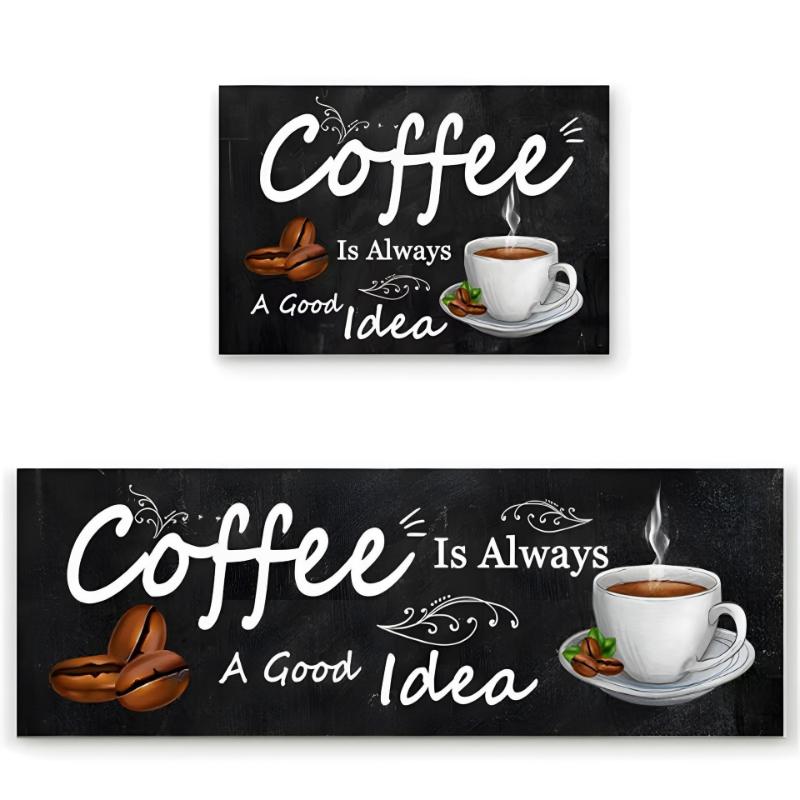 1pc/2pc Kitchen Coffee Floor Mats Entrance Door Mats Laundry Room Long Rugs, Corridor Passageway Floor Mats, Home Decorations