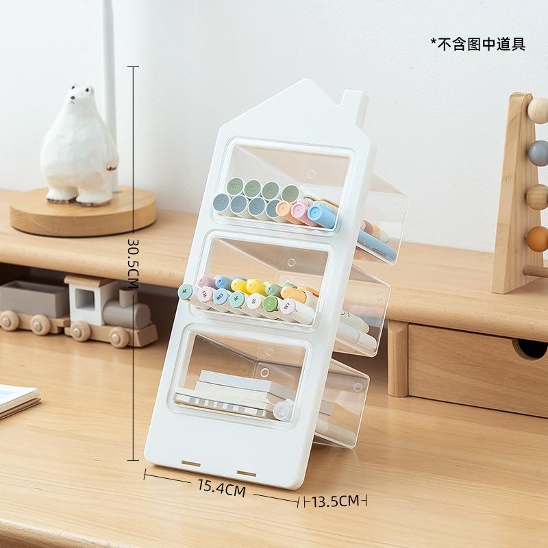 Detachable Slanted Multifunctional Large Capacity Pen Holder, Student Desktop Plastic Storage Creative Pen Holder