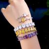 Pera Fashion Sparkling Square Zirconia Tennis Chain Link Bracelets Bangles for Women Bridal Wedding Jewelry Hand Accessory B144