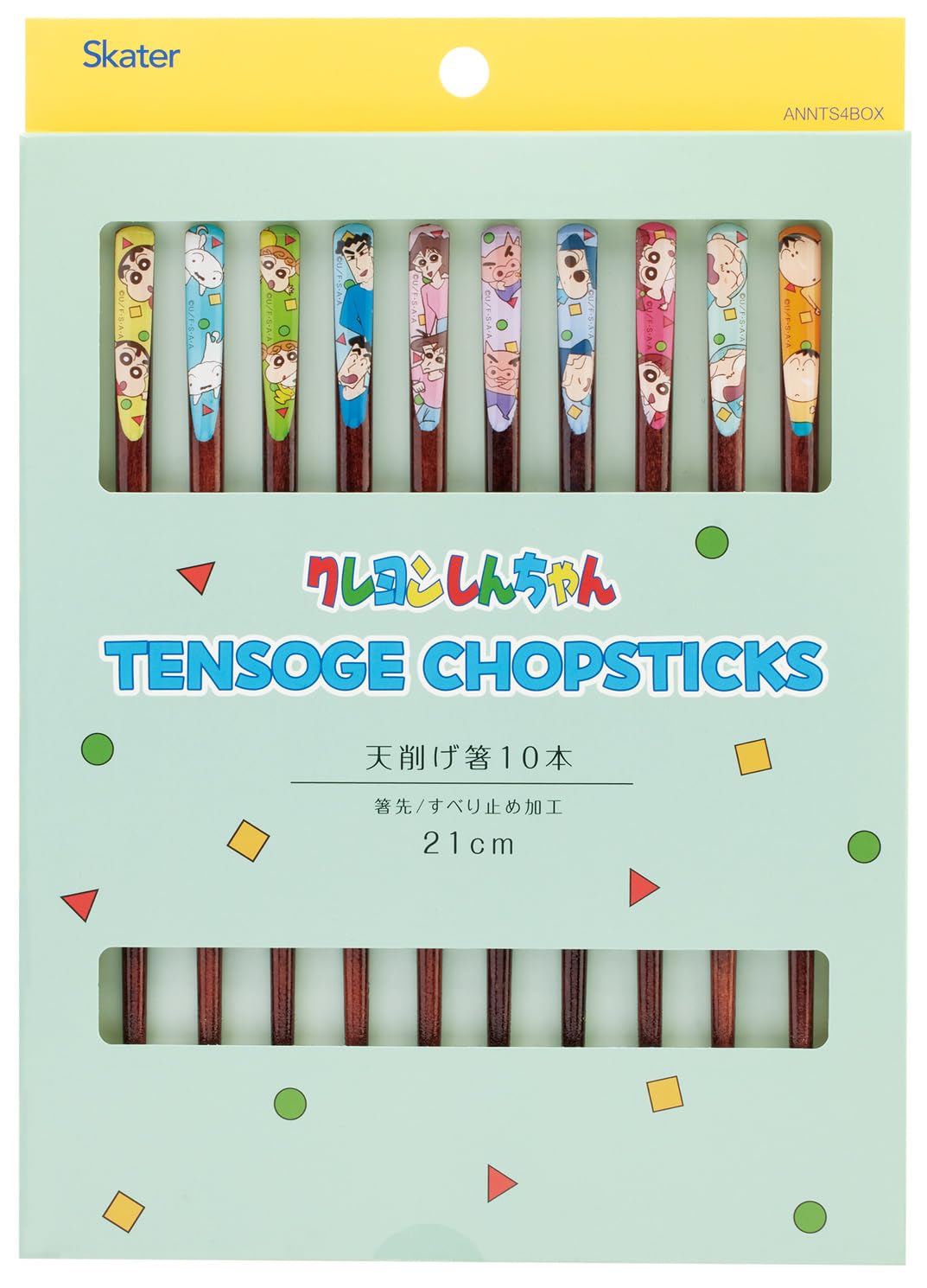 

Skater Tensuge Set of 5 Crayon Chopsticks, 21cm, Boxed, Gift, Souvenir, (10 pairs), Shin-chan Design, ANNTS4BOX-A