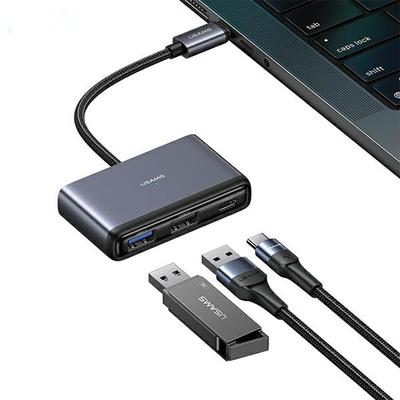 Adapter HUB 5w1 Do USB USAMS USB 2.0/3.0/USB-C Szary