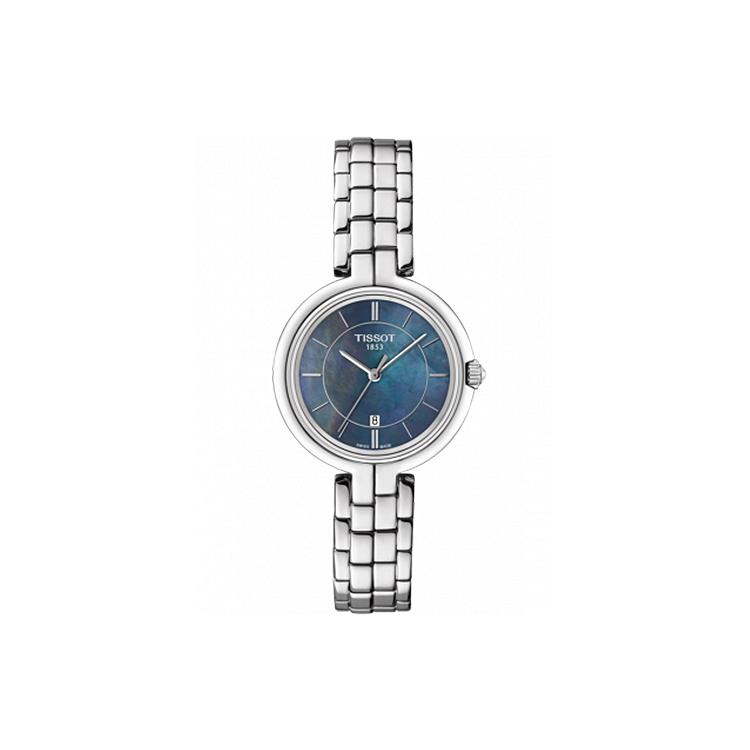 Tissot Flamenco Kollektion Quarzuhr Damen 26mm Blaues Zifferblatt Edelstahlgehäuse T094.210.11.121.00