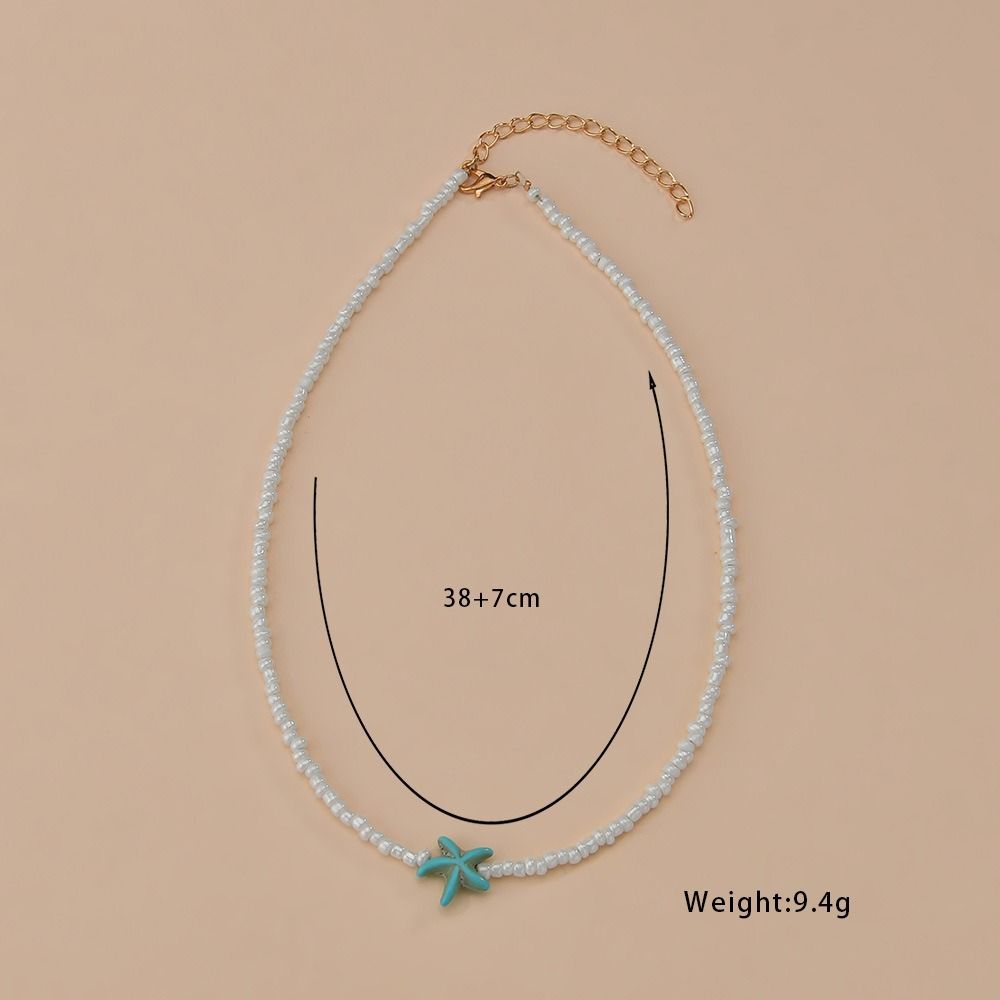 Bohemian Shell Choker Necklace Short Beaded Neck Chain Handmade Necklace  for Women