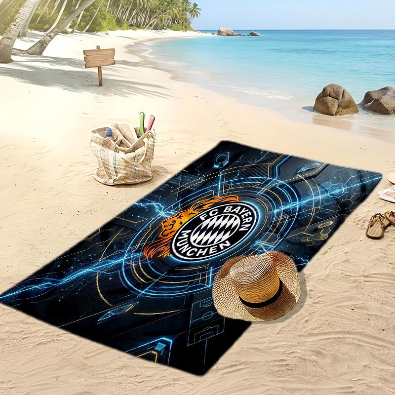 Asciugamano da Spiaggia Stampato Bayern Monaco Asciugamano Morbido ad Asciugatura Rapida Coperta da Spiaggia Rettangolare Grande Portatile per Viaggi Piscina