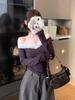 Spicy Girl Lace One-Shoulder Slim-Fit Long-Sleeve Tee - Women's New Spring/Autumn Style