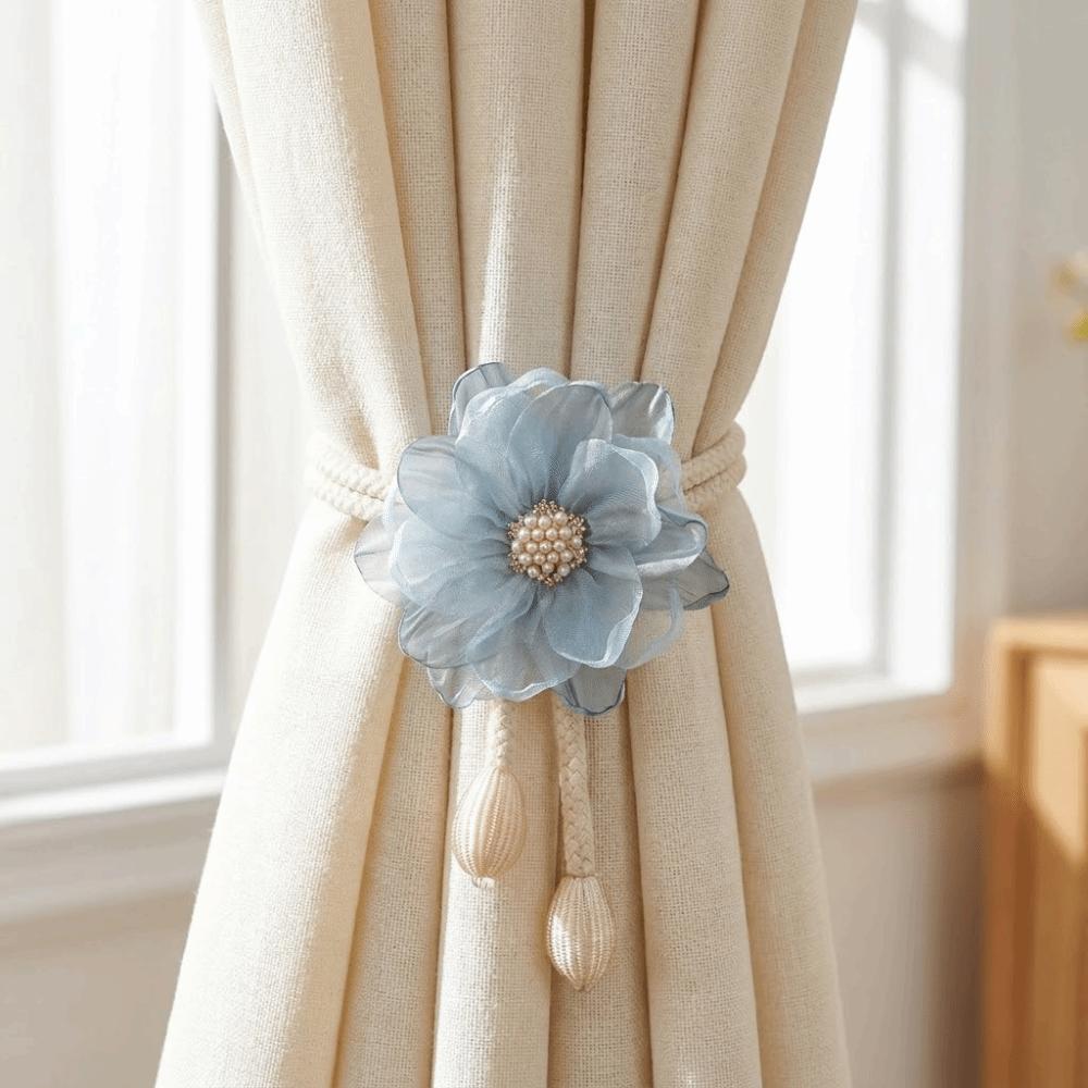 Romantic Flower Window Tiebacks Adjustable Synthetic Fibers Curtain Straps Clips Exquisite Decorative Curtain Buckle Party