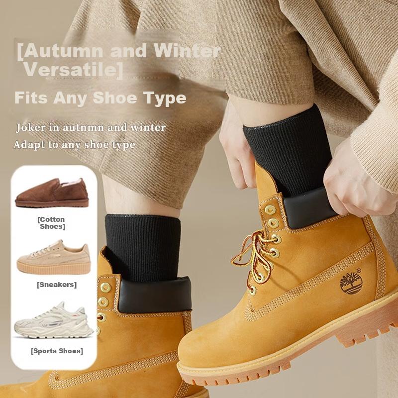 Modal 5 Pairs Men's Snow Socks Thickened Fleece Warm Terry Mid-Calf Long Sleep Socks for Autumn and Winter
