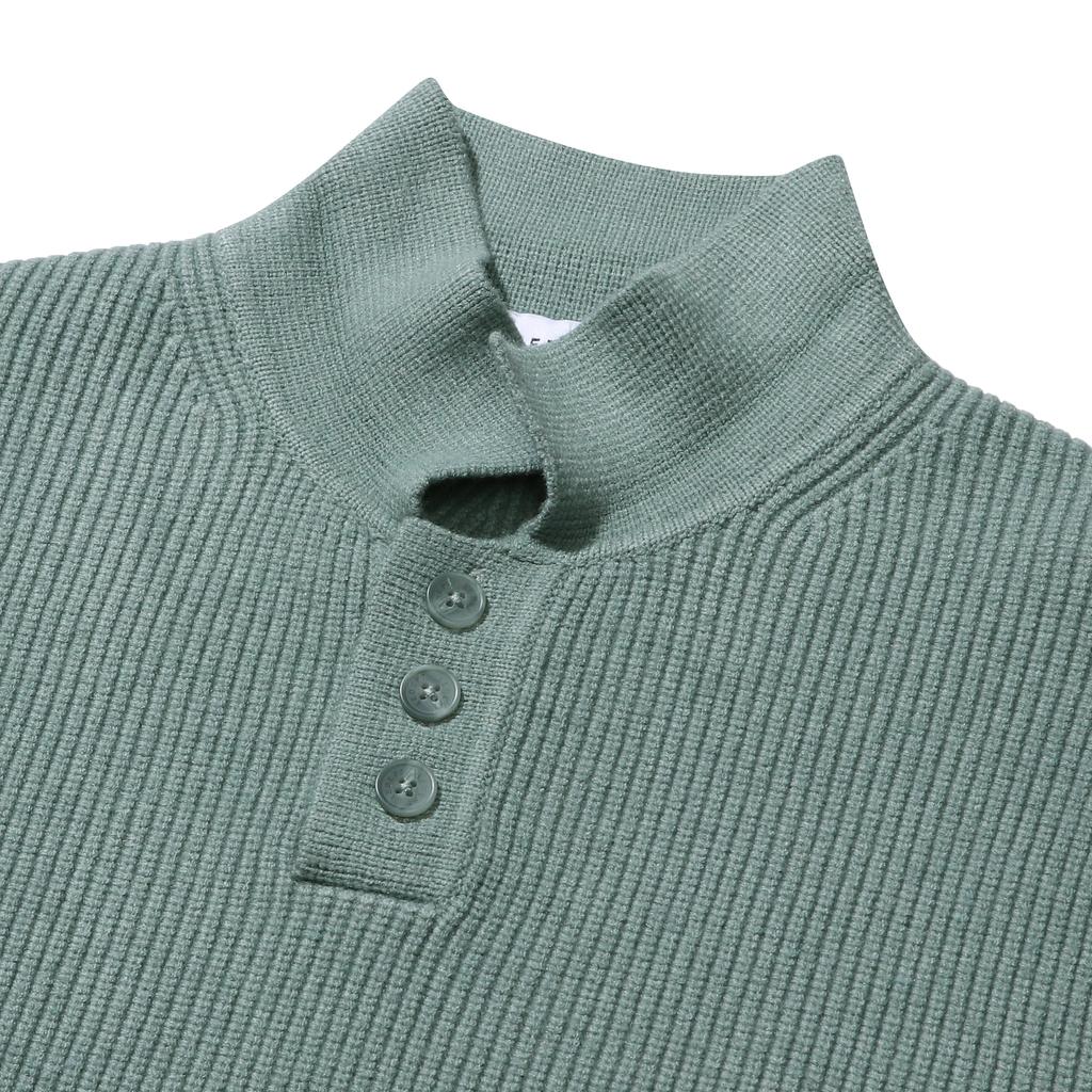 LEDEPT Cashmere Blending Hacci Button Collar Knit [Mint]