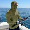 Men’s Long Sleeve Hooded Shirt with Face Cover Lightweight Breathable Athletic Pullover for Outdoor Sports Activities
