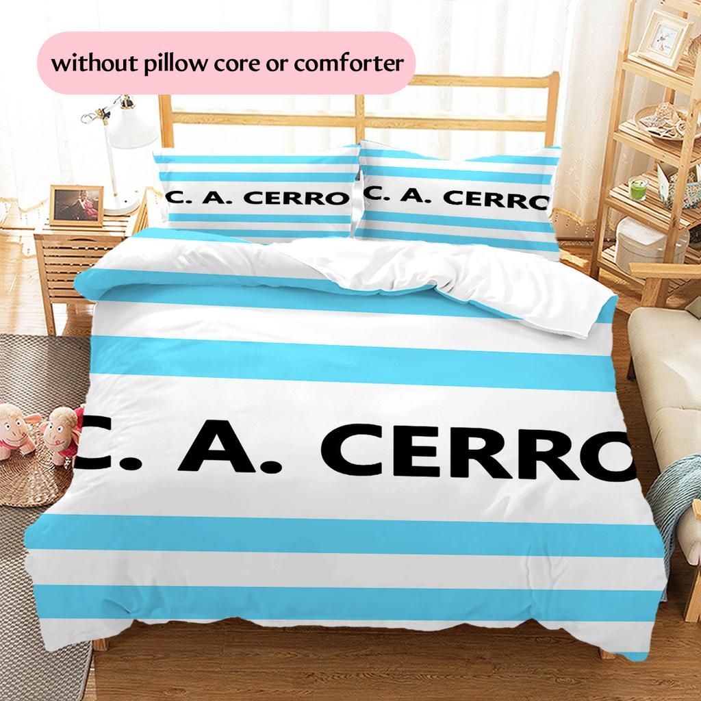 Cerro Porteño Pattern Bedding Quilt Set Home Decoration Gift (1 * duvet cover + 2 * pillowcase without core)