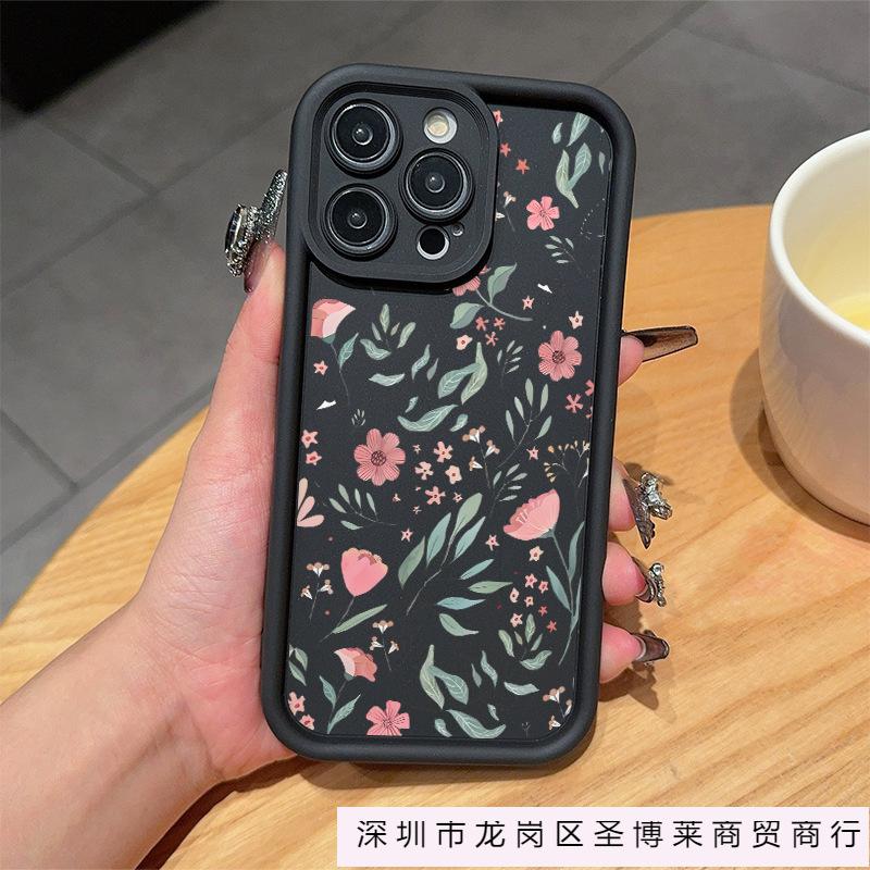 Literary painting small floral flower for iPhone11/12/13/14/15/16PRO MAX mobile phone case
