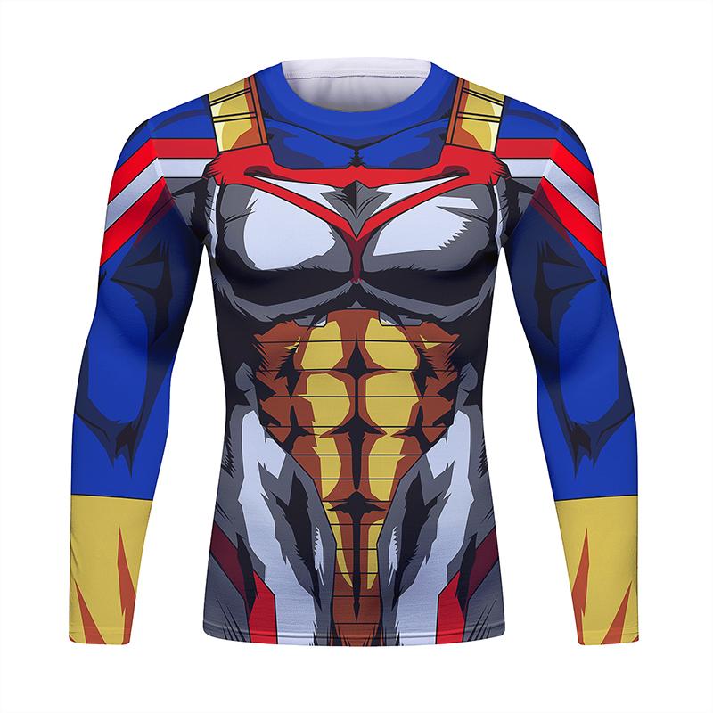 Fight Rashguard Men's Sports T-shirt Tops Fitness Printed Sublimation Boxing MMA Compression Tights Long Sleeve T-Shirts