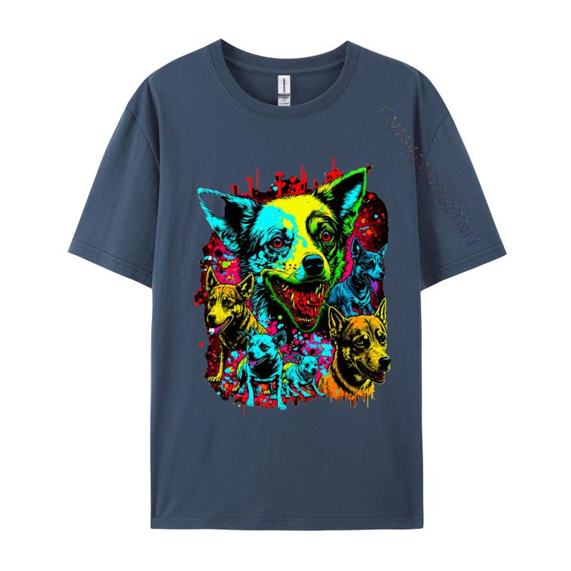 Dog Zombie Tshirt Retro TShirt Designer Printed On Cotton Men T Shirts Youthful Casual Graphic T Shirts