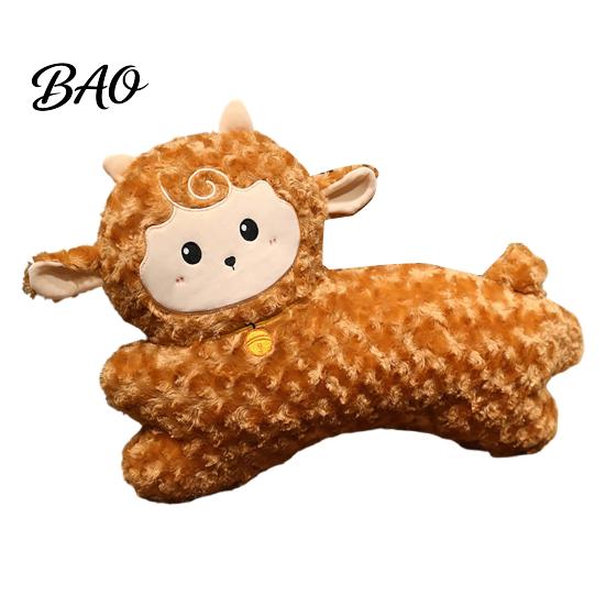Decorative Throw Pillow for Sofa Chinese Zodiac Running Sheep Plush Pillow, 24 Inch Lunar New Year Auspicious Decoration Decor Sofa, Soft Fluffy