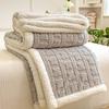 Thickened Coral Fleece Bed Blankets for Winter Warm Soft Imitation Lambs Wool Jacquard Blankets for Bedroom Sleeping Sofa Throw