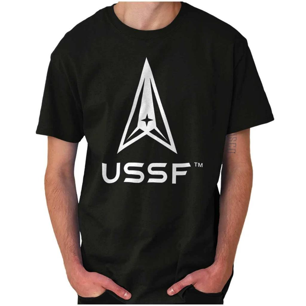 USSF Logo United States Space Force Military Womens or Mens Crewneck T Shirt Tee
