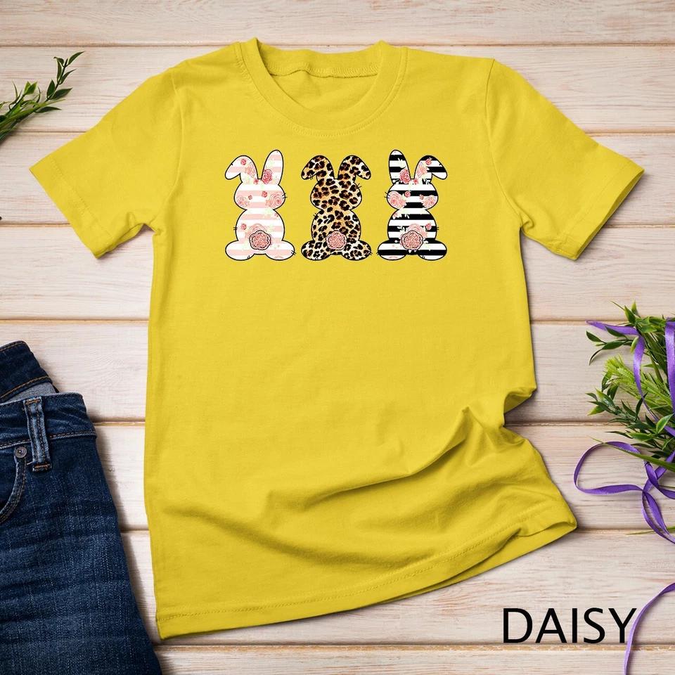 Leopard Easter Bunny Rabbit Trio Cute Easter T-Shirt Unisex T-shirt 3 S