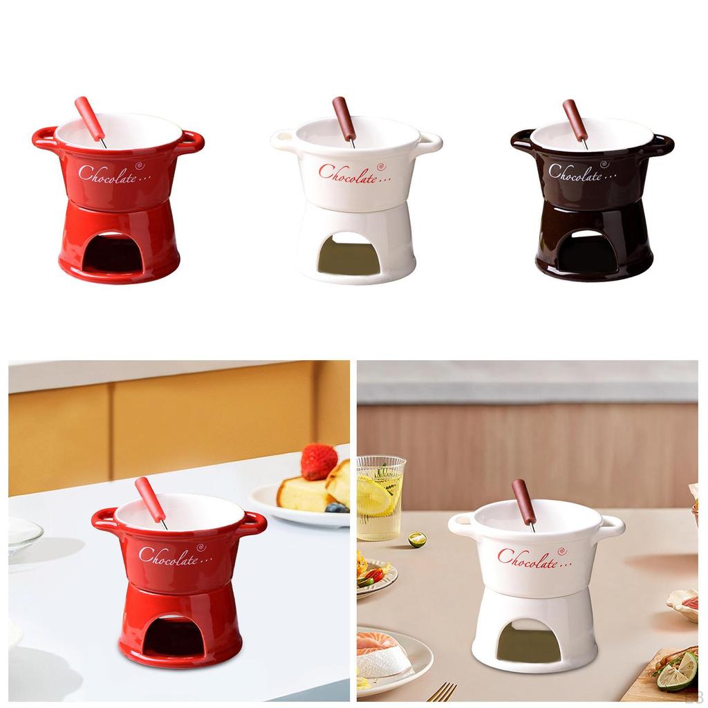 Schokoladenfondue-Topf 300ml Käse Teelicht Porzellan Schmelzen für