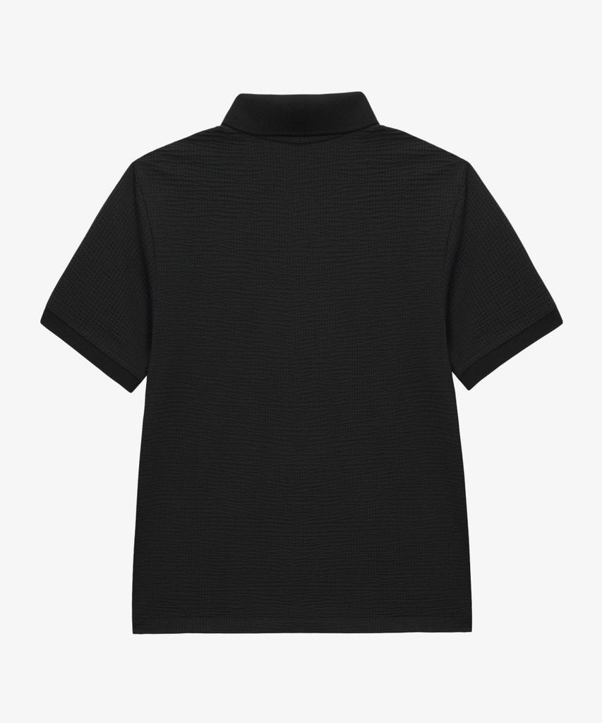 Noseupeiseu Nt7Ps43A Women'S Waffle Short Sleeve Polo Black