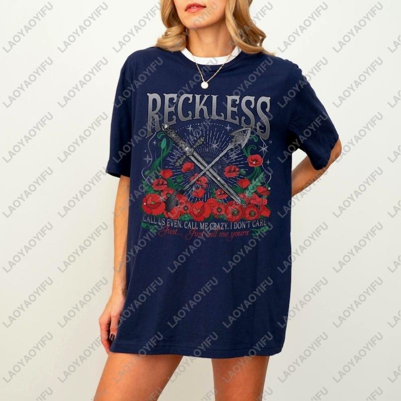 Powerless Book Club Cotton Tshirts The Reckless Fearless Romance Series By Kai Azer Perfect Book Lover Gift Oneck Printed Tops