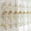 1PC LOZUJOJU European Style Luxury Three-dimensional Embroidery Transparent Tulle Sheer Curtain for Living Room Bedroom Window Decoration Home Decor