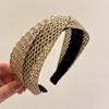 Beach Straw Weaving Cross Knotted Headband Women's Handmade Weaving Hair Band Bohemian Wide-brimmed Hair Hoop Hair Accessories