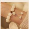 Fashionable Commuting Milky White Crystal Bracelet, Natural White Jade Bodhi Bead Finger Wrap Bracelet, Handheld Bodhi Bead Bracelet