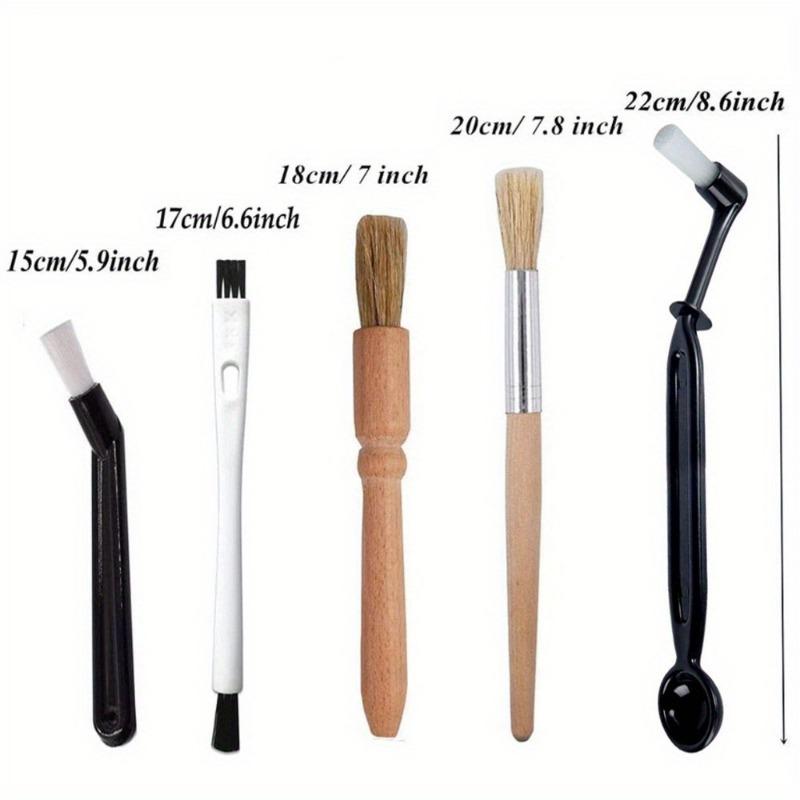 6pcs Coffee Cleaning Brush Coffee Cloth Powder Needle Coffee Machine Head Nylon Coffee Brush Coffee Brush Set Espresso Brush Kit