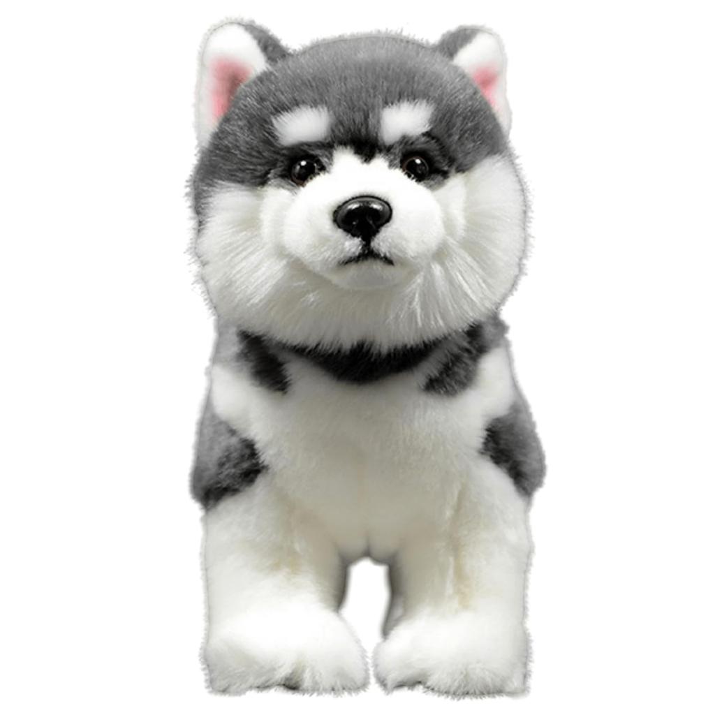 lilizzhoumax Alaska Dog Plush Toy, Realistic Stuffed Dog, Super Soft Plush Toy for Girls, Kids, Home Decor (Gray, 11 inches), Medium