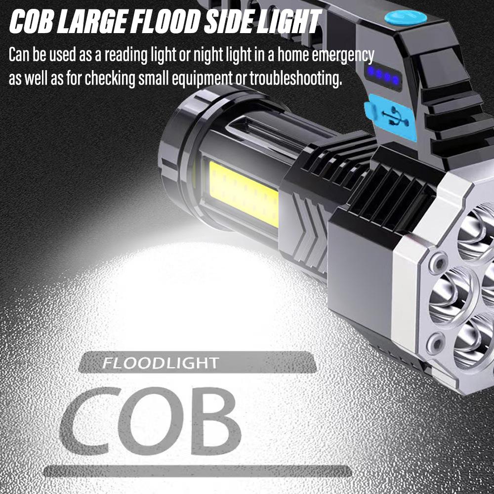 Super bright 7LED flashlight Rechargeable torch Portable searchlight Outdoor camping light With high brightness COB side light