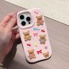 For iPhone 16 Pro Max Silicone Case Shockproof Anti Slip Cute Five Bears Design Phone Back Cover