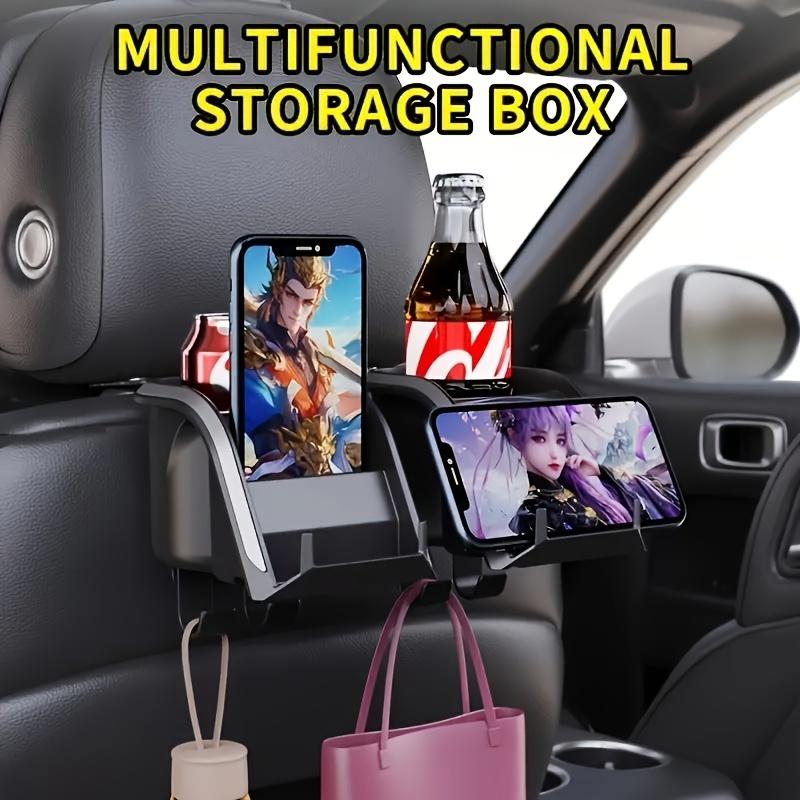 Car Rear Seat Fixed Storage, Tea Cup, Water Cup Holder, Car Seat Back Storage Box, Car Multi-Functional Hook Storage Rack