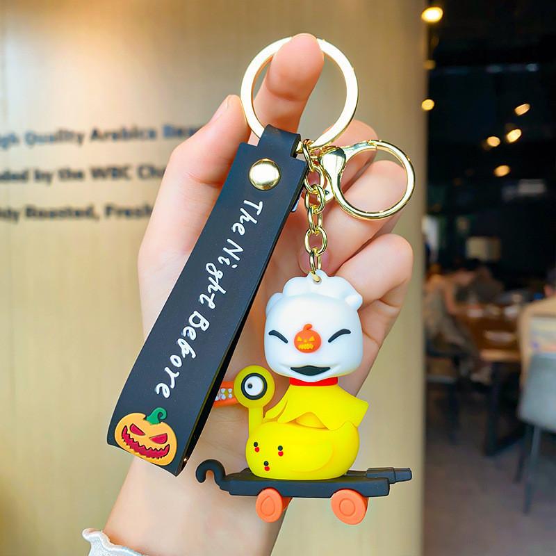 Entzückender Halloween Kürbis Skelett Cartoon Schlüsselanhänger Perfektes Partygeschenk
