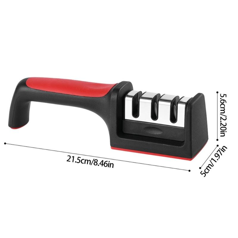 Practical Kitchen Blade Sharpener Tool Ergonomic Handle Nonslip Feet Ceramic Steel Construction For Fast Brims Restorations