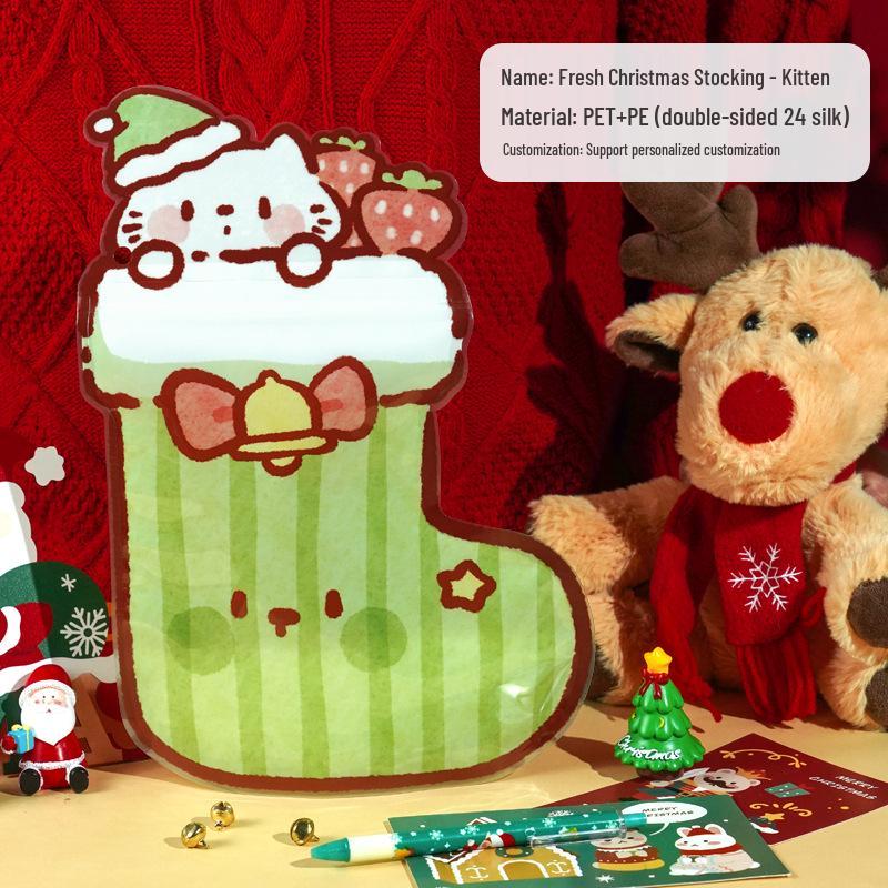 Festive Red Sock Candy Gift Bags: Christmas Self-Sealing Holiday Decoration