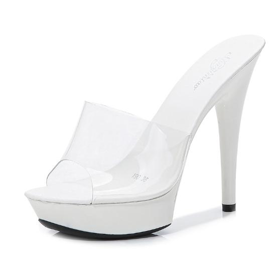 Fashion Patent Leather Mules Women Slippers Sandals Sexy Party Shoes Luxury Comfortable Summer Fashion 13cm