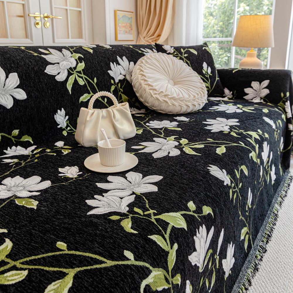 Bohemia Sofa Blanket Chenille Fabric Sofa Covers Four Seasons Universal Tassel Throw Blankets Anti-cat Scratch Towel Protector