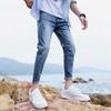 Stretchy Men's Jeans, Korean Version, Slimming and Slimming, Small Straight Tube, Versatile 9-inch Men's Pants