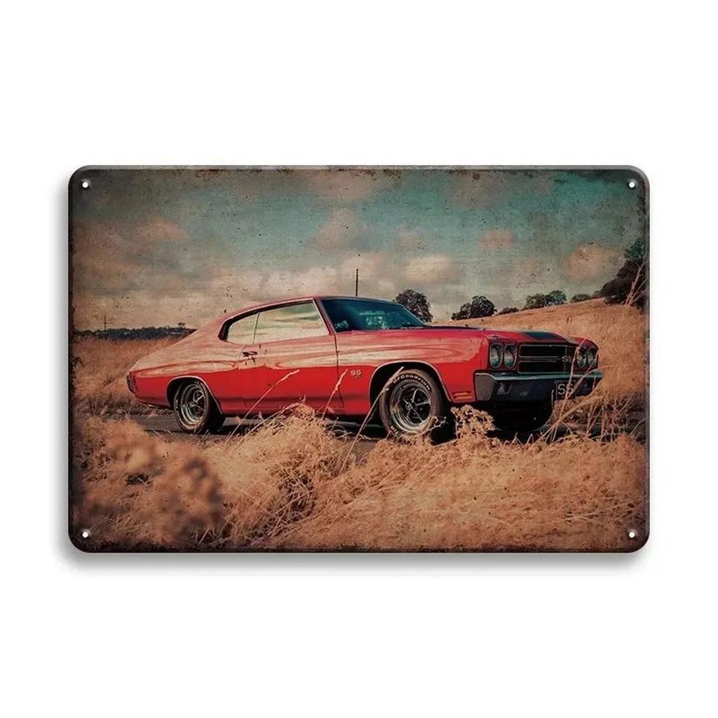 Auto Plaque Metal Tin Signs Classic Car Wall Decoration Vintage Art Posters Iron Painting for Man Cave Home Cafe Garden Club Bar