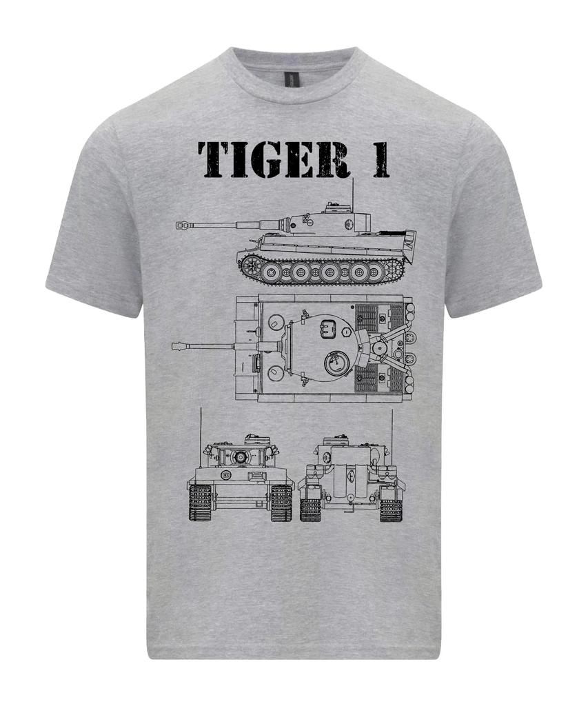 Tiger 1 Tank T-Shirt Technical Drawing WW2 German Army Shirt Vintage Military Vehicle Apparel