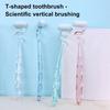 19cm Toothbrush With Hanging Hole Design S-Shaped Vertical Brush Soft Bristles Anti-Slip Handle Toothbrush Tongue Massage Tools