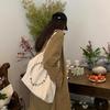 Korean Style Ins Canvas Bag With Same English Letters Large Capacity Tote Single-shoulder Handbag Women's